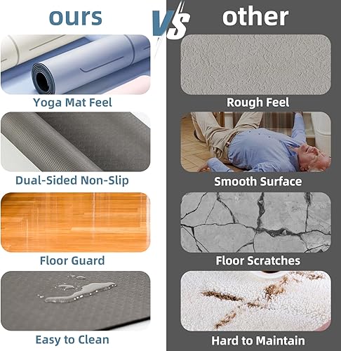 Miniatura 4 de Alfombrilla de entrenamiento antideslizante para elípticas debajo del escritorio, más gruesa y silenciosa, 23.6 x 17.7 x 0.2 pulgadas, adecuada para