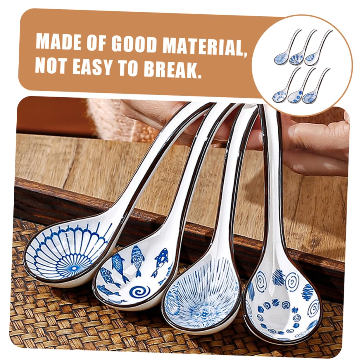 OUNONA 30pièces Cuillères à Soupe Céramique Asiatique De Design Rétro Et Délicat Pour Ramen Soupe Miso Et Services Élégants Pour Embellir Votre Table Et Cuisine