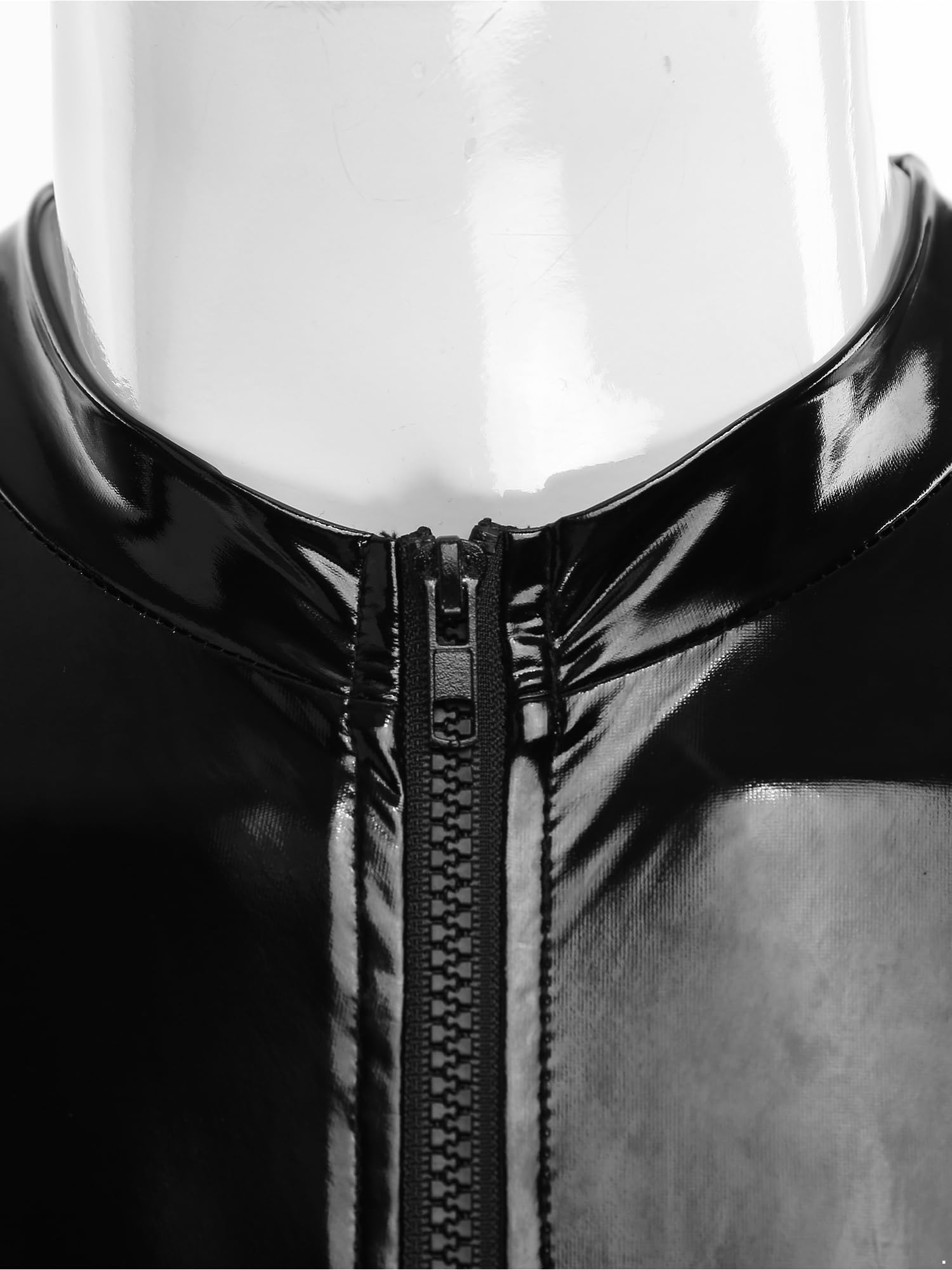 Doomiva Catsuit en Cuir Sexy Hommes Gilet en Latex de Conception PU Zipper Homme Vêtements de Gilet de Fête Body de Club