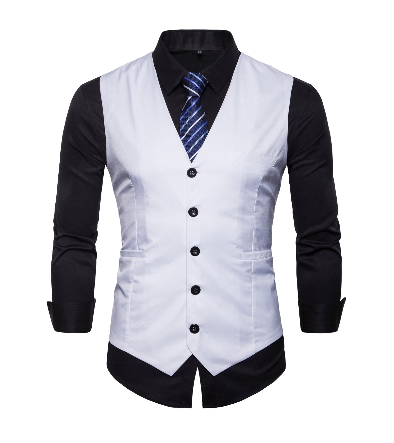 Mens Formal Business Vest for Suit or Tuxedo, White, XX-Large-image-36