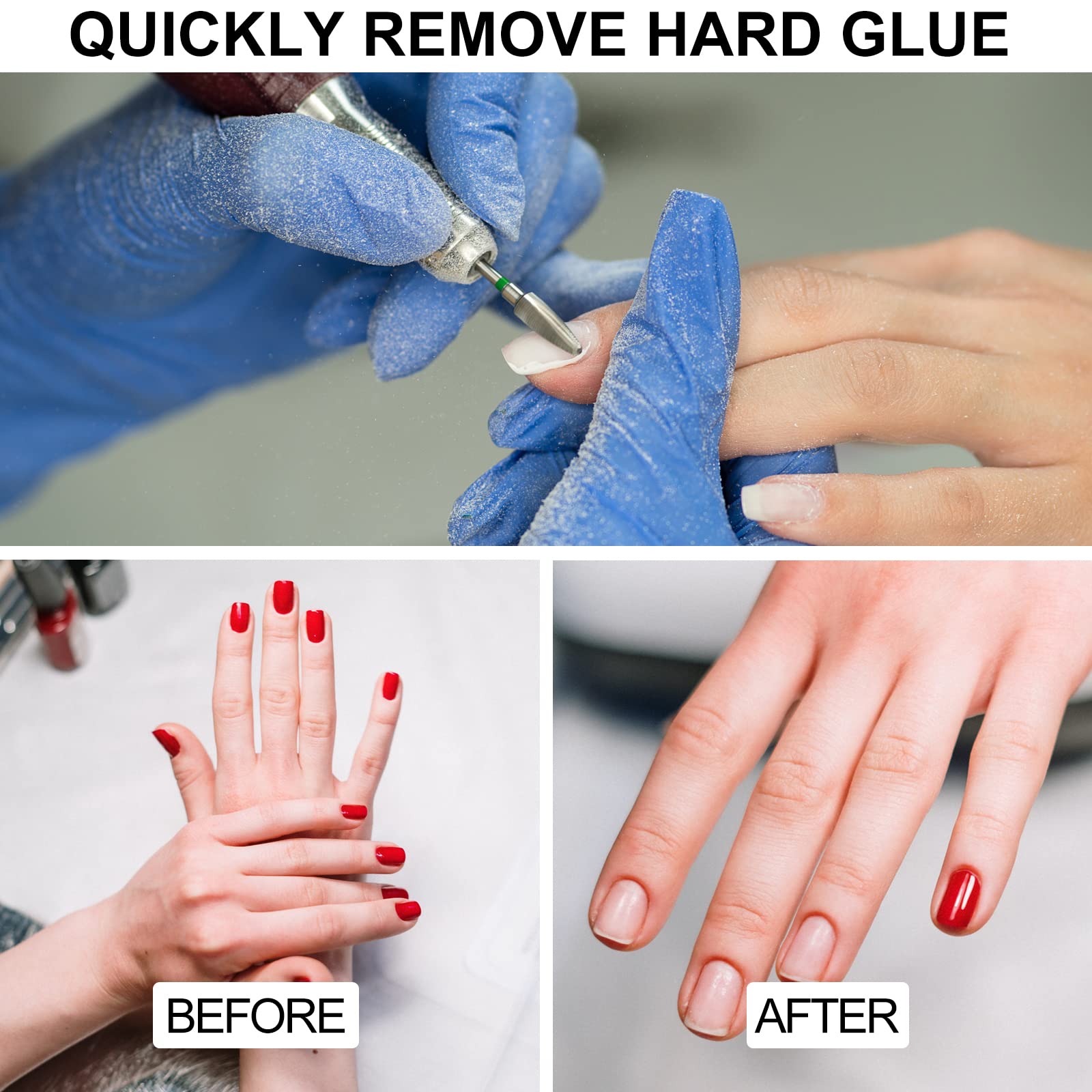 Punte fresa unghie coniche,punta per trapano elettronica per unghie in carburo di tungsteno a forma di cono per unghie in gel acrilico Rimozione nail forms per unghie,3/32 pollici(Grossolano)