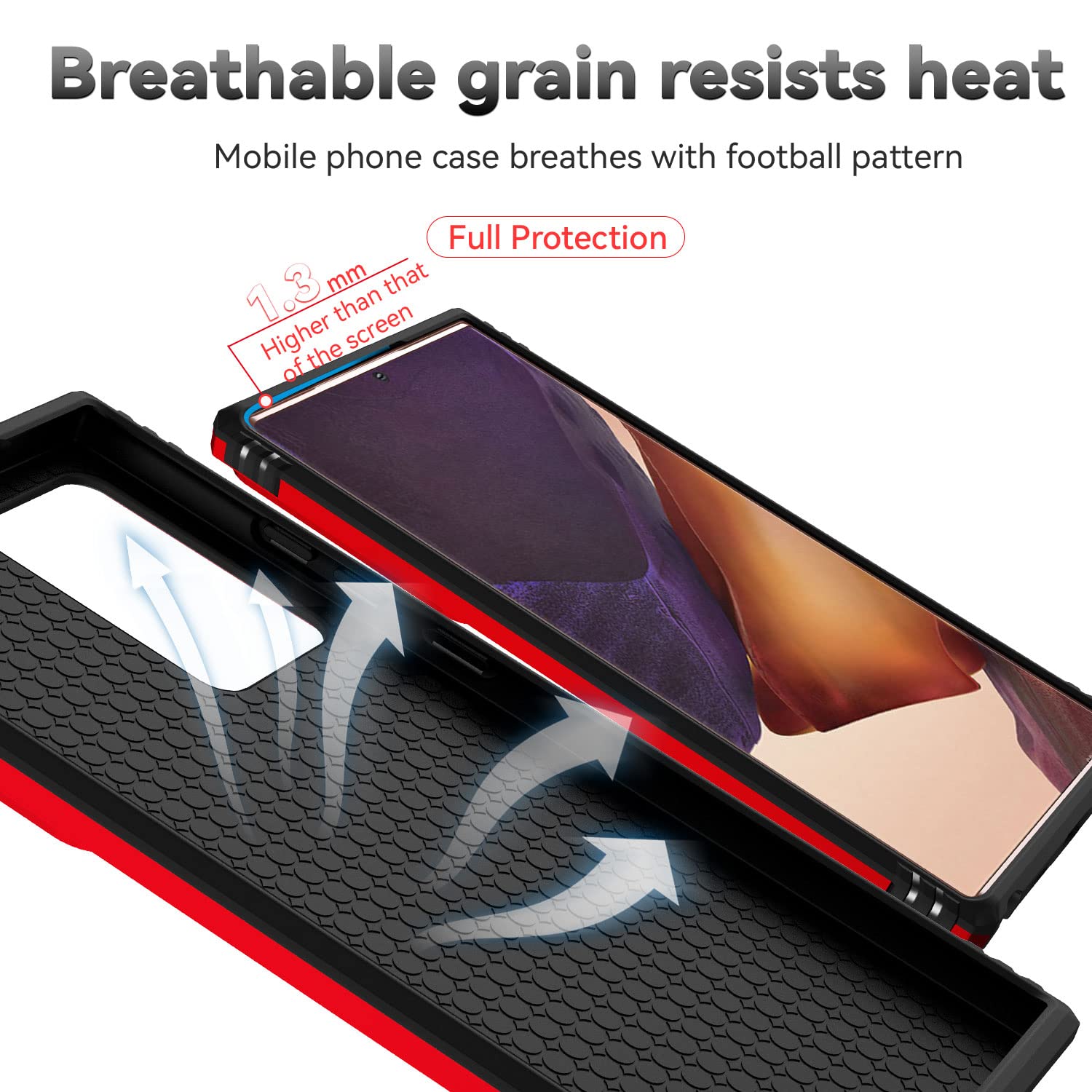 Jiyu Funda Compatible con Samsung Galaxy Note20 Ultra Carcasă Armor Militar Cubierta de Cámara Deslizante Proteger Fundas con 360 Full Protección Anillo Soporte Silicona Estuche Cover Case,Rojo — view 7