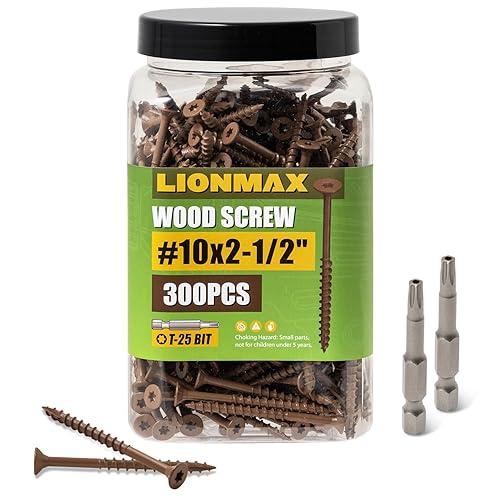 Miniatura 13 de LIONMAX Tornillos de cubierta de 3 pulgadas, tornillos para madera #10 x 3, 50 unidades, resistentes a la corrosión, revestimiento de epoxi