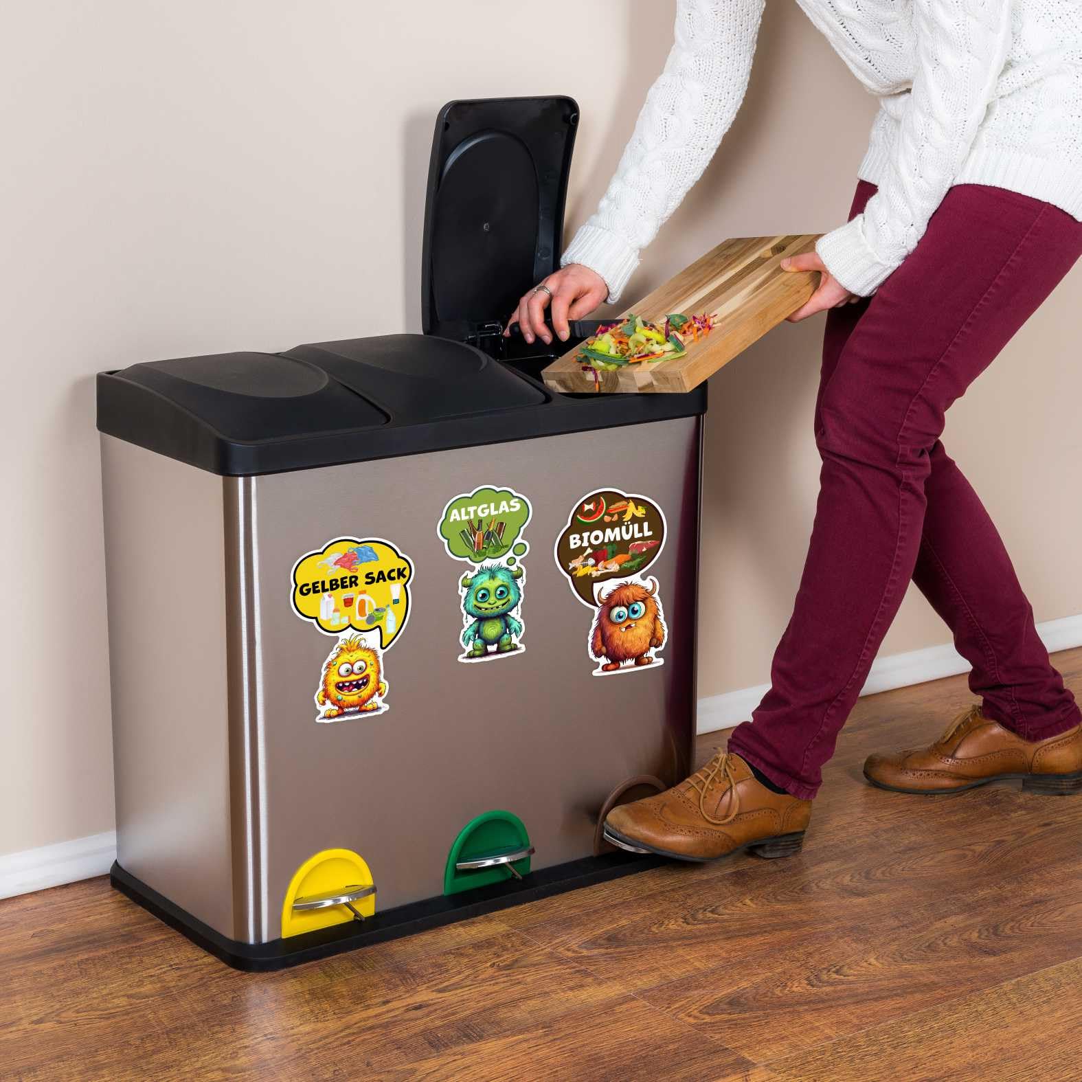 6er-Set Lustige Müllcontainer-Feuer-Aufkleber – 7,62x7,62 Cm 'Mir Geht Es Gut' Meme-Sticker, Wasserfest Für Laptop & Auto