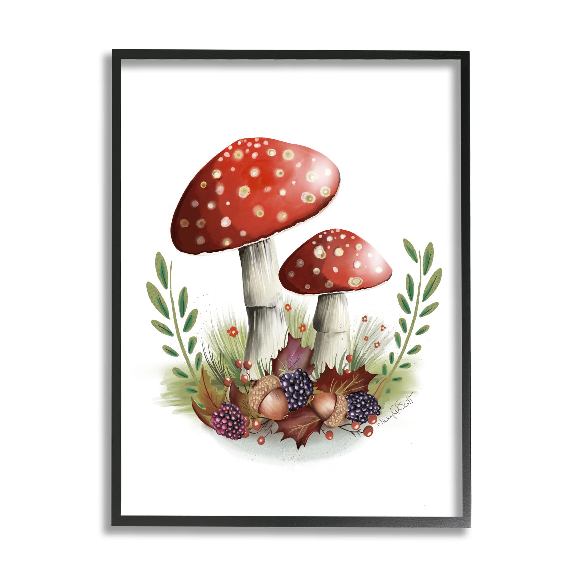 Stupell Industries Spotted Mushrooms Forest Floor Floral Botanicals Plants, Design by Studio Q