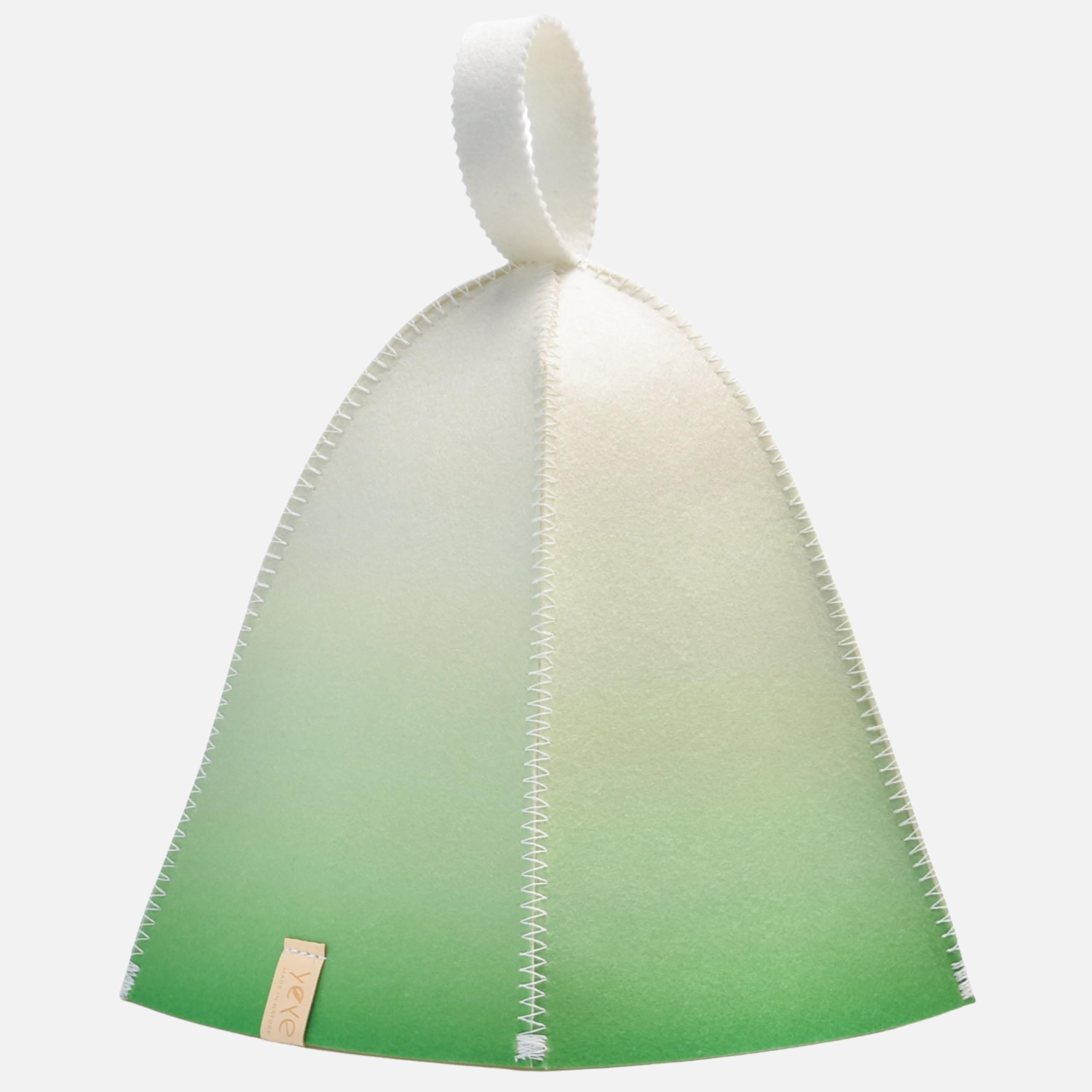 Czapka do sauny z naturalnej wełny filcowej GRADIENT - chroniąca włosy i głowę, szybkoschnąca, uniwersalna - Naturalne akcesoria do sauny dla kobiet i mężczyzn - YEYE Made in Nature (Zielony)