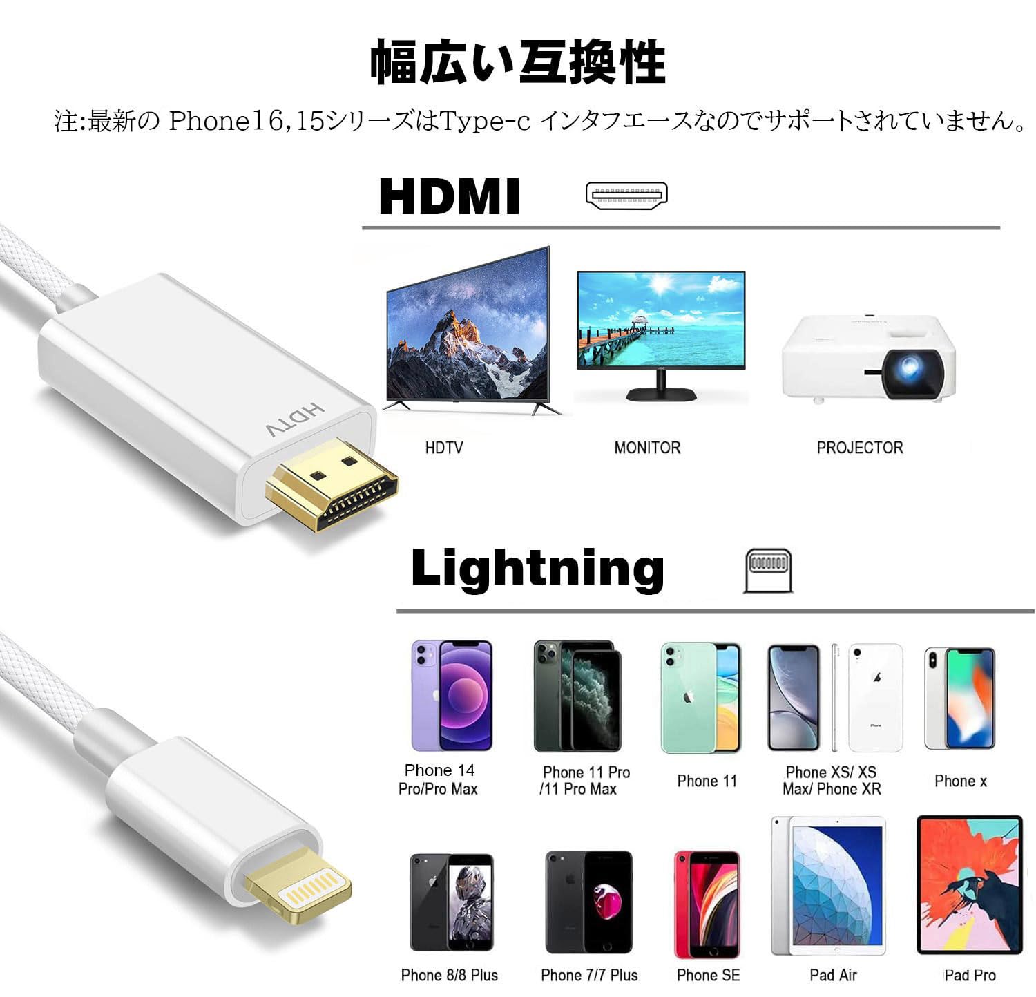 Amazon | 【2025年新モデル MFi認証品】ライトニング HDMIケーブル 2M Amazon | 【2025年新モデル MFi認証品】ライトニング HDMIケーブル 2M
