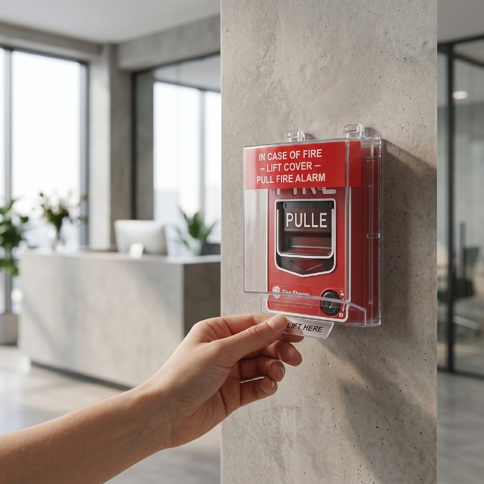 Copertura per Allarme Antincendio, Protezione Protettiva per Stazione di Tiraggio con Interruttore di Emergenza Manuale Trasparente, Resistente All'acqua, Ignifuga per Interni Ed