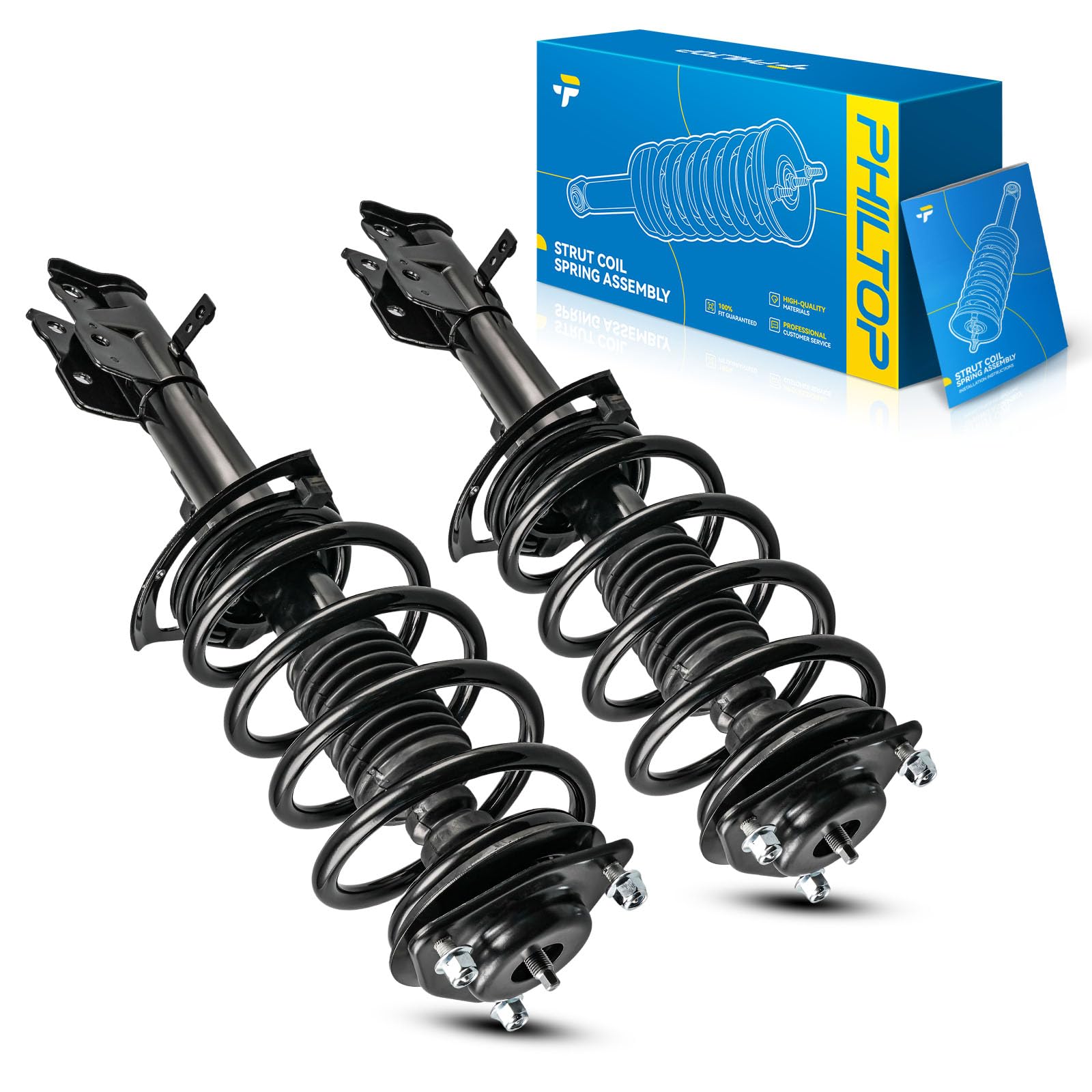PHILTOP Front Complete Struts Assembly with Coil Spring For 2007-2010 Jeep Patriot 2007-2010 Jeep Compass 272367/272368-Quick Loaded Suspension‌
