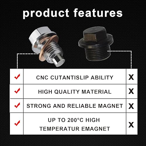 Miniatura 5 de 1 tapón de drenaje de aceite M14 x 1.5 con juntas de arandela de cobre T2, tapón de aceite antifugas, tapón de cárter de aceite para Qashqai X-Trail