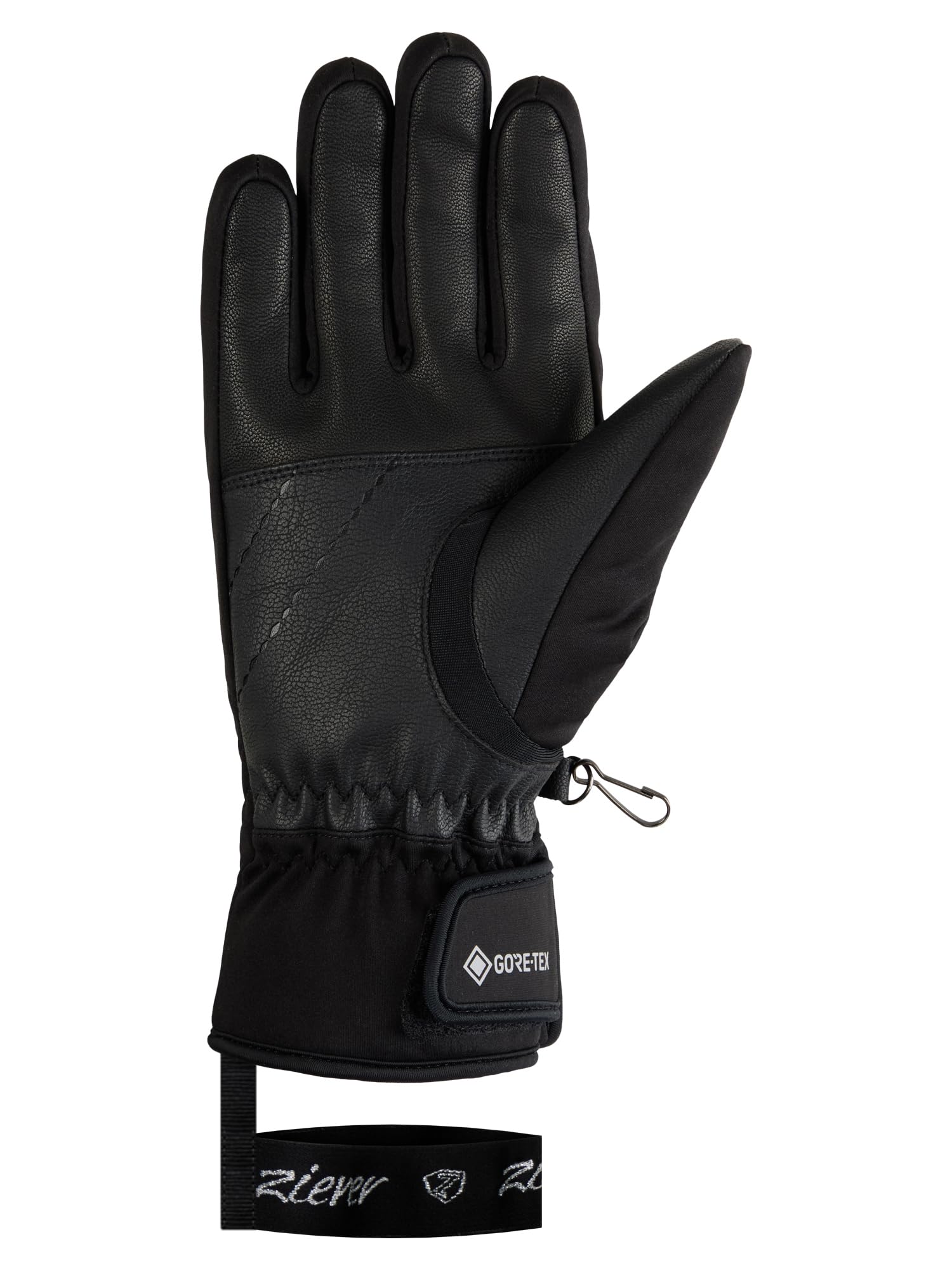 Ziener Damskie rękawiczki narciarskie Kainoa-Z do sportów zimowych | Gore-Tex, Soft-Shell, czarne, 7