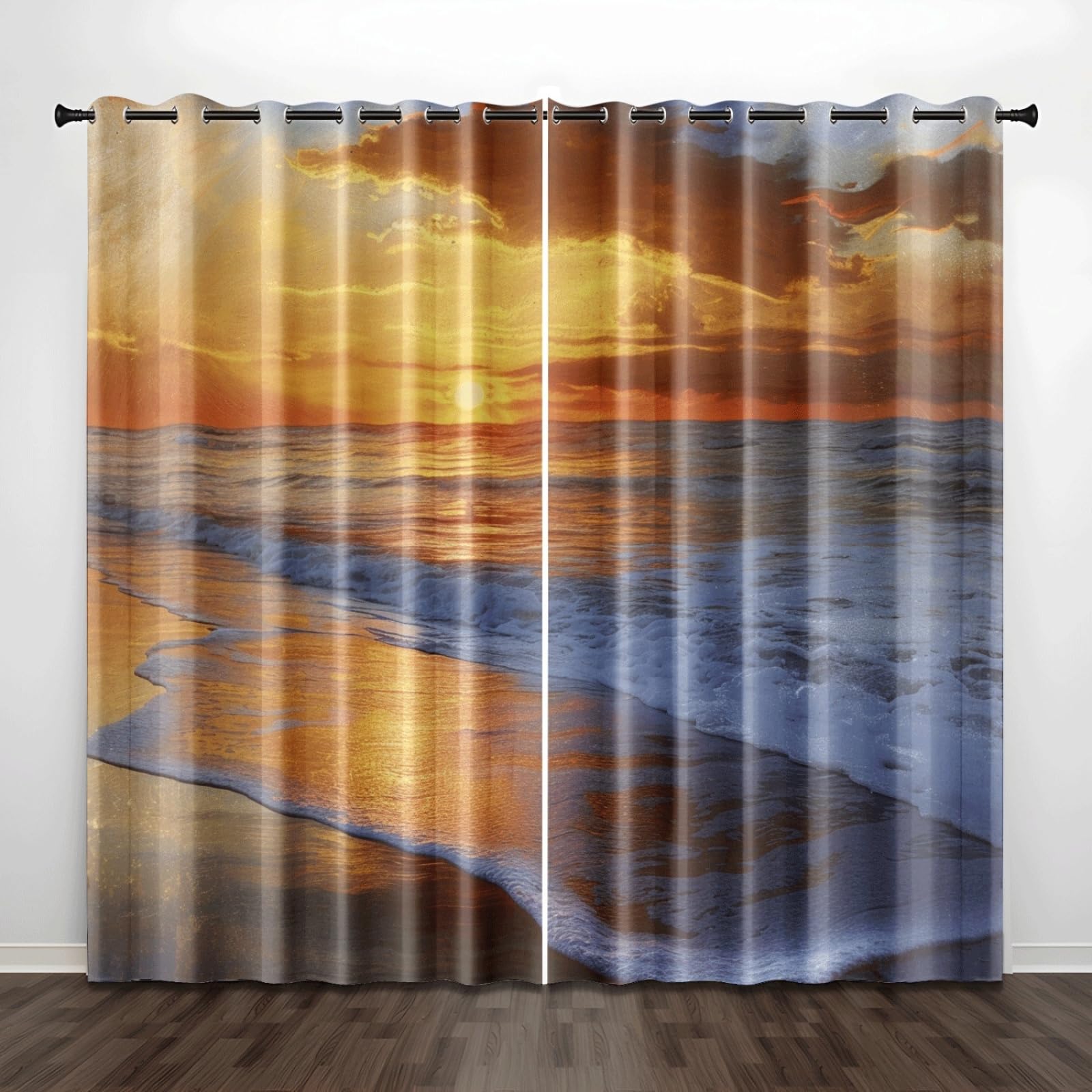 Curtain Orange Weiß Grau Gardinen Polyester Vorhang mit Ösen Blackout Curtain Waschbar Vorhänge mit Ösen Living Room Thermovorhang Schlafzimmer Verdunklungsvorhänge Blickdicht 2x140x160cm