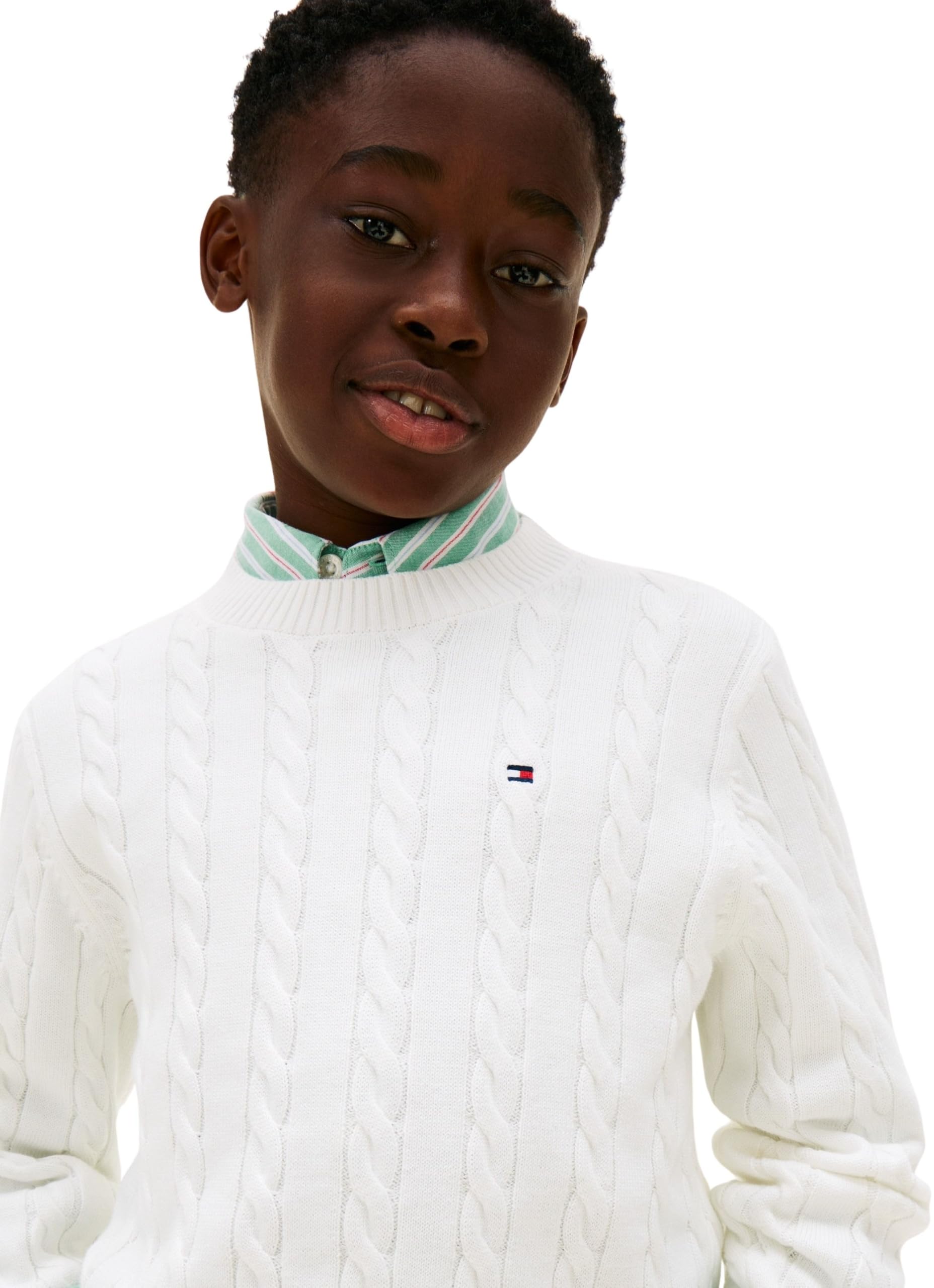 Tommy Hilfiger Jungen Pullover Cotton Cable mit Rundhalsausschnitt