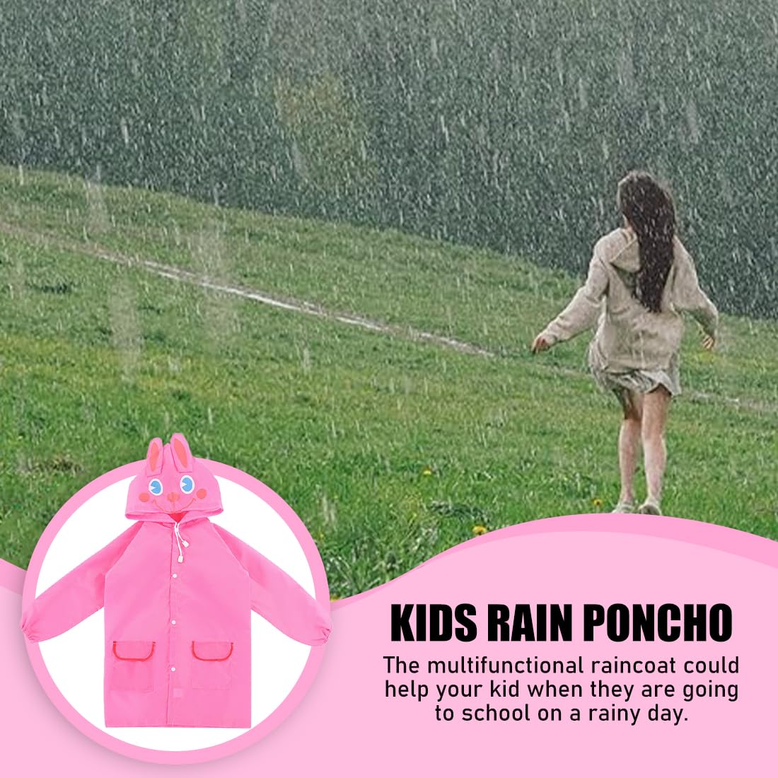 Niños Niñas Poncho Ligero Transparente Reutilizable con Capucha, Ligero Poncho Lluvia, Reutilizable Poncho Impermeable Niña, Patito Amarillo Capa, para Escuela, Aire Libre, Camping