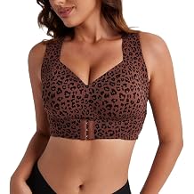 Posture Bra for Women Cross Back Front Closure Wireless Posture Support Bra