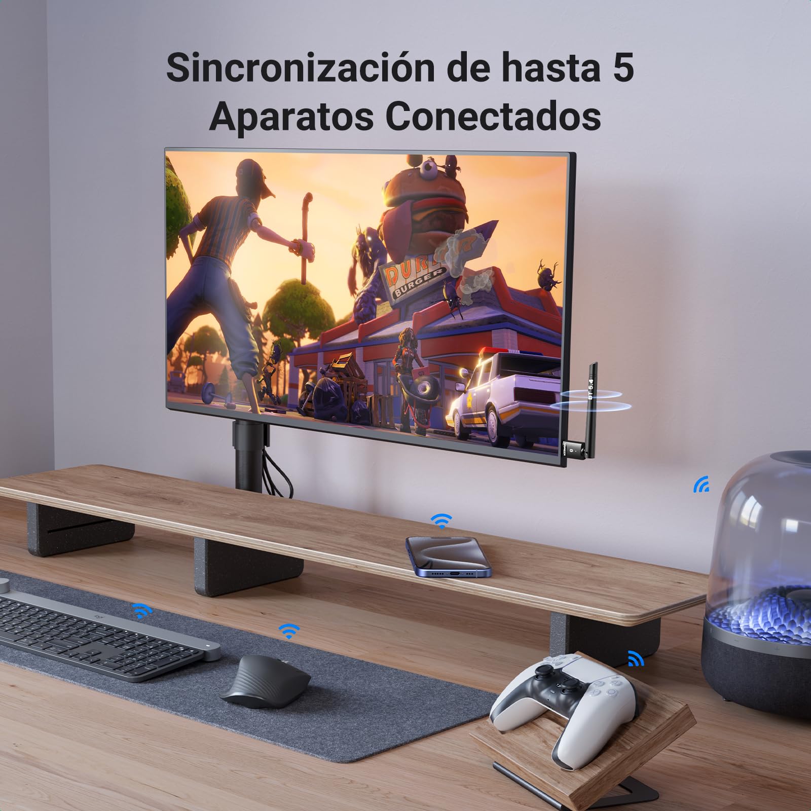 UGREEN Adaptador Bluetooth 5.4 para PC Antena de Alto Rango USB Dongle para Windows 11/10/8.1para Mouse Teclado Auriculares Teléfono Controlador