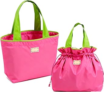 2PACK Foldable Reusable Grocery Bags, Large Reusable Shopping Totes Heavy Duty for Travel, Market or Storage, Reusable Large Capacity Bag Holds 35 lbs, 17.3 16.5 3.9 inPink