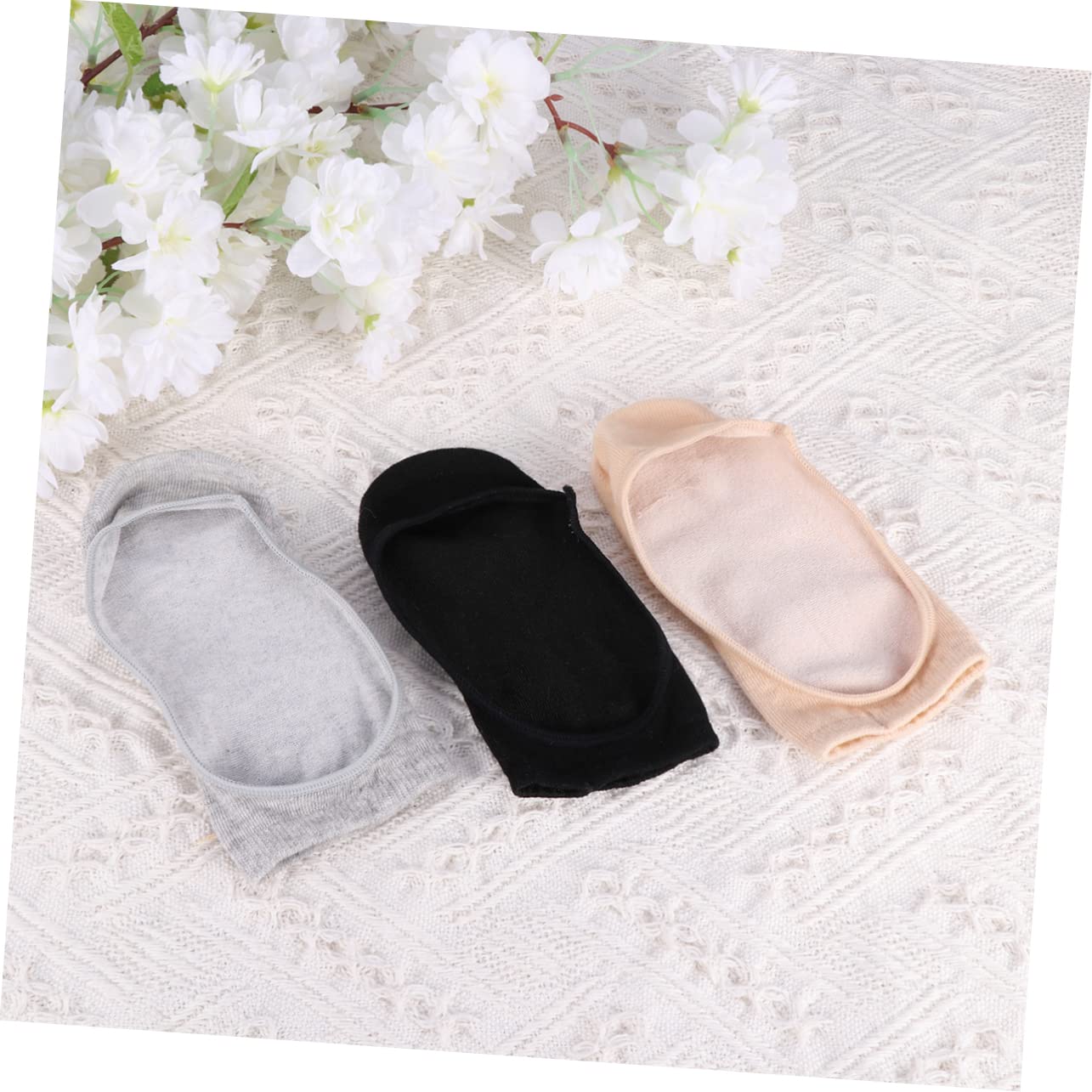 SHERCHPRY 12pares Calcetines Invisibles Antideslizantes De Paquete Calcetines De y Color Gris Negro Por Color