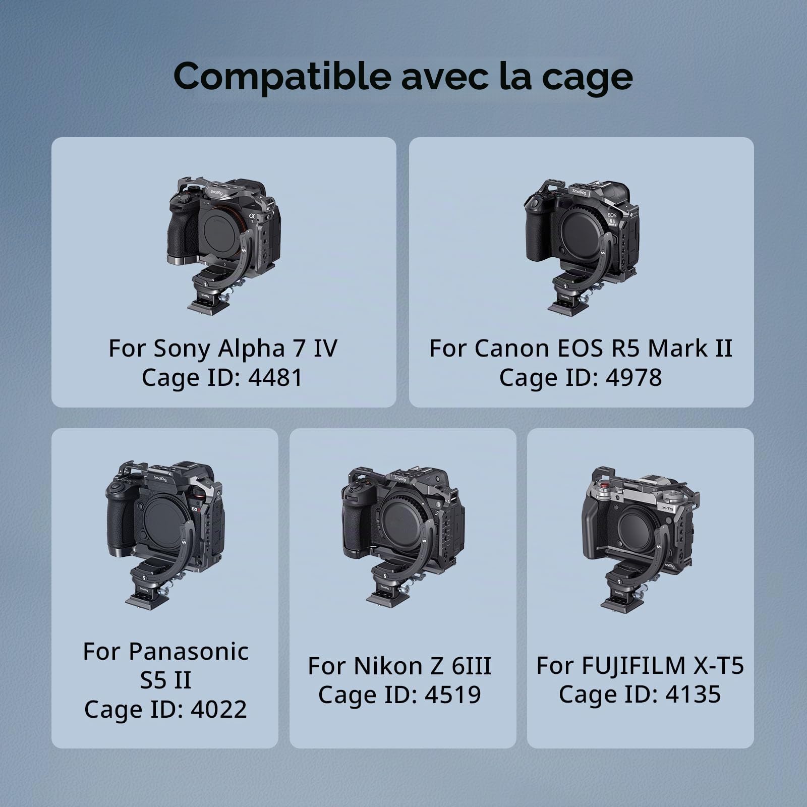 SMALLRIG Kit de Plaque de Montage Horizontale vers Verticale pour Caméra sans Miroir, pour Sony, pour FUJIFILM, pour Nikon, pour Canon, Monture d'objectif avec Plaque à Dégagement Rapide de Arca-4349