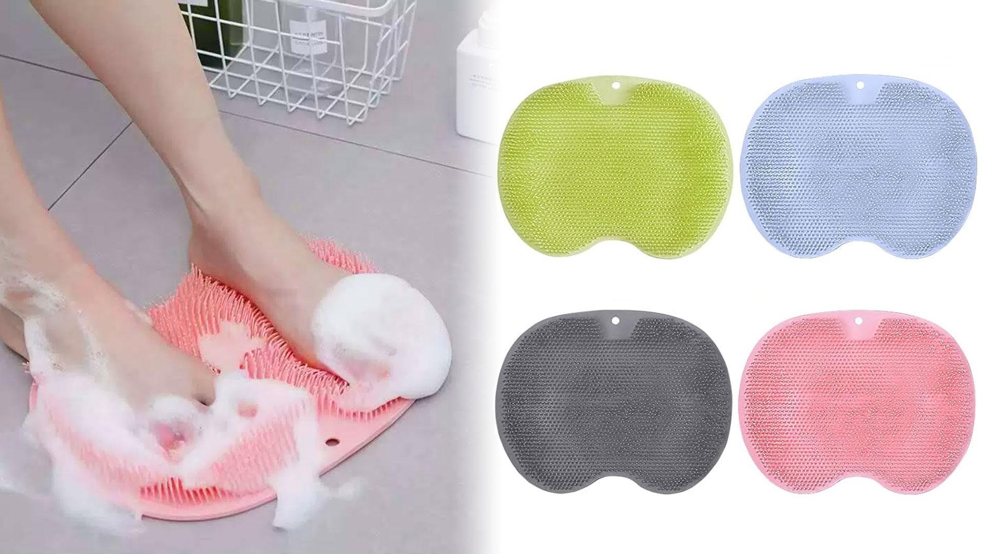 Dusch-Rücken- Und Fußschrubber Mit Saugnäpfen – Silikon-Massagepad Für Wand Und Boden, 30x23 Cm