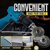 Vista 3 de Accesorio para taladro de metal – Nuevas tijeras eléctricas, cortador de placas de bricolaje, seguro y duradero para corte de metal, fácil de usar