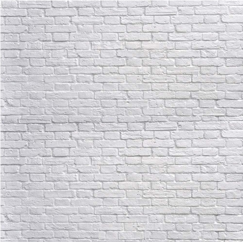 SJOLOON White Brick Wall Backdrop White Brick Photo Backdrop Thin Vinyl Photography Background Studio Prop 10931 (10x10FT)