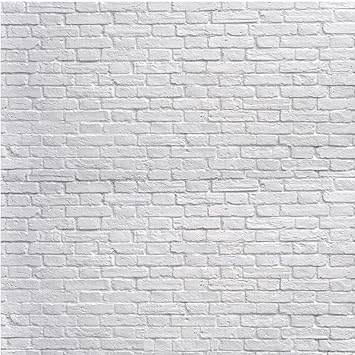 SJOLOON White Brick Wall Backdrop White Brick Photo Backdrop Thin Vinyl Photography Backdrop Background Studio Prop 10931 (8x8FT)