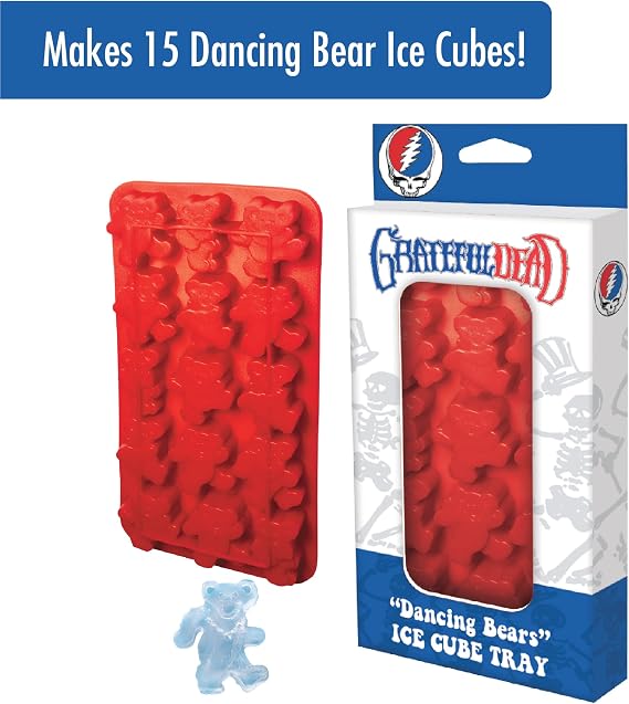 ICUP Grateful Dead Ice Cube Mold Tray | Freezer Bar Items Shapes & Trays | Rock Specialty Molds | Officially Licensed Blue 8.5 x 4.5 x .9