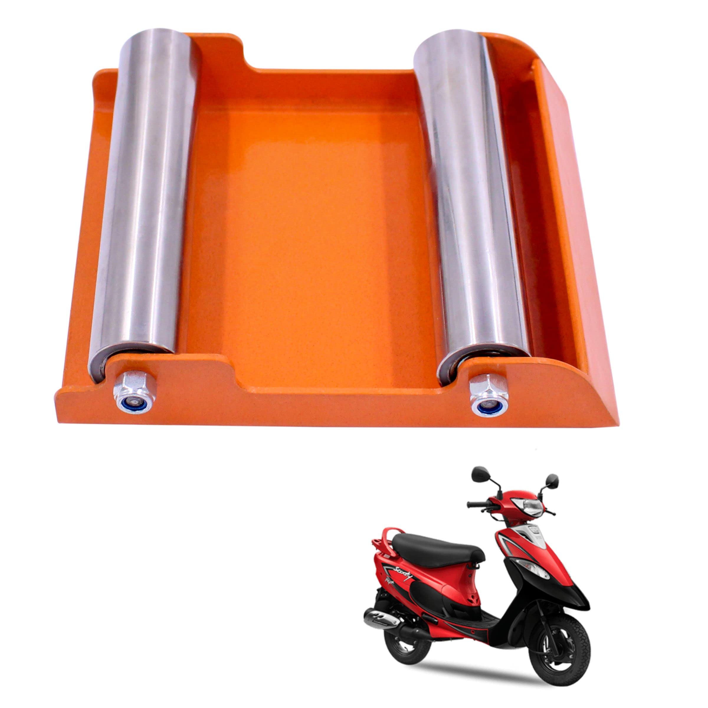 Portable Wheel Roller for Bike Tyre, Chain Cleaning & Lubricating 160Kg Weight Capacity for TVS Scooty Pep Plus (Pack of 1Pcs)-image-7