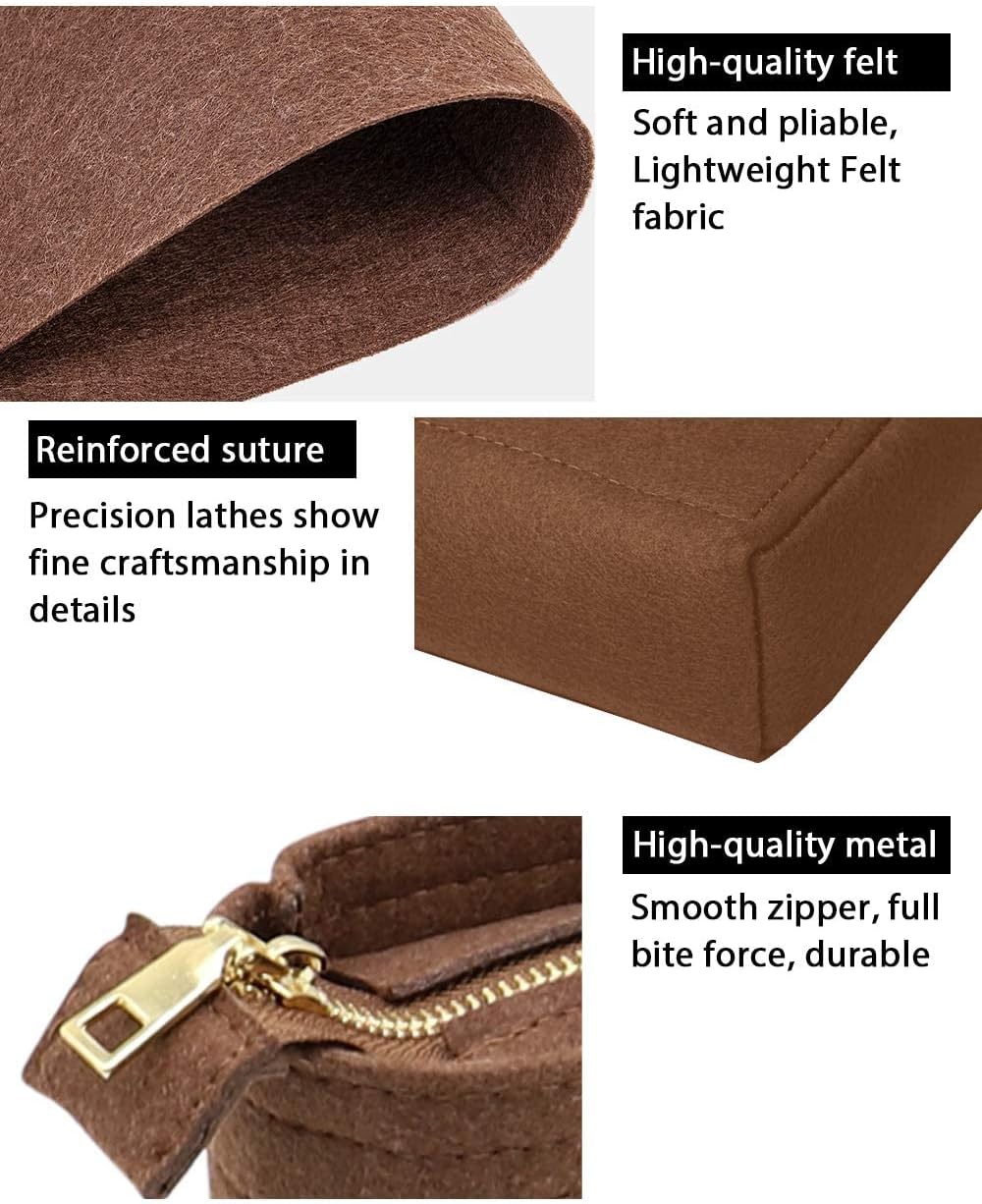 LEXSION Organizer,Bag Organizer,Insert purse organizer with 2 packs in one set fit NeoNoe Noé Series perfectly Brown - Image 5