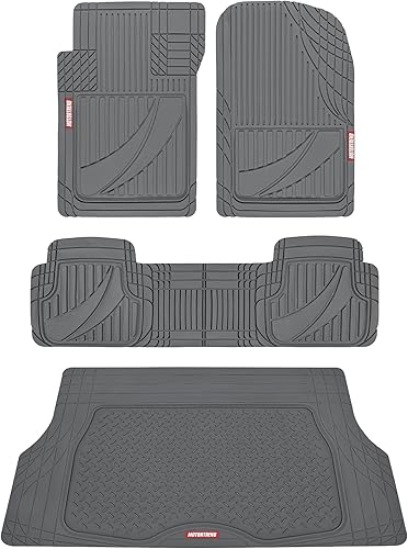 Motor Trend FlexTough - Alfombrillas de goma gris resistentes para todo tipo de clima y carga para SUV - Juego completo - Moldura universal para disponible en Yaxa Costa Rica