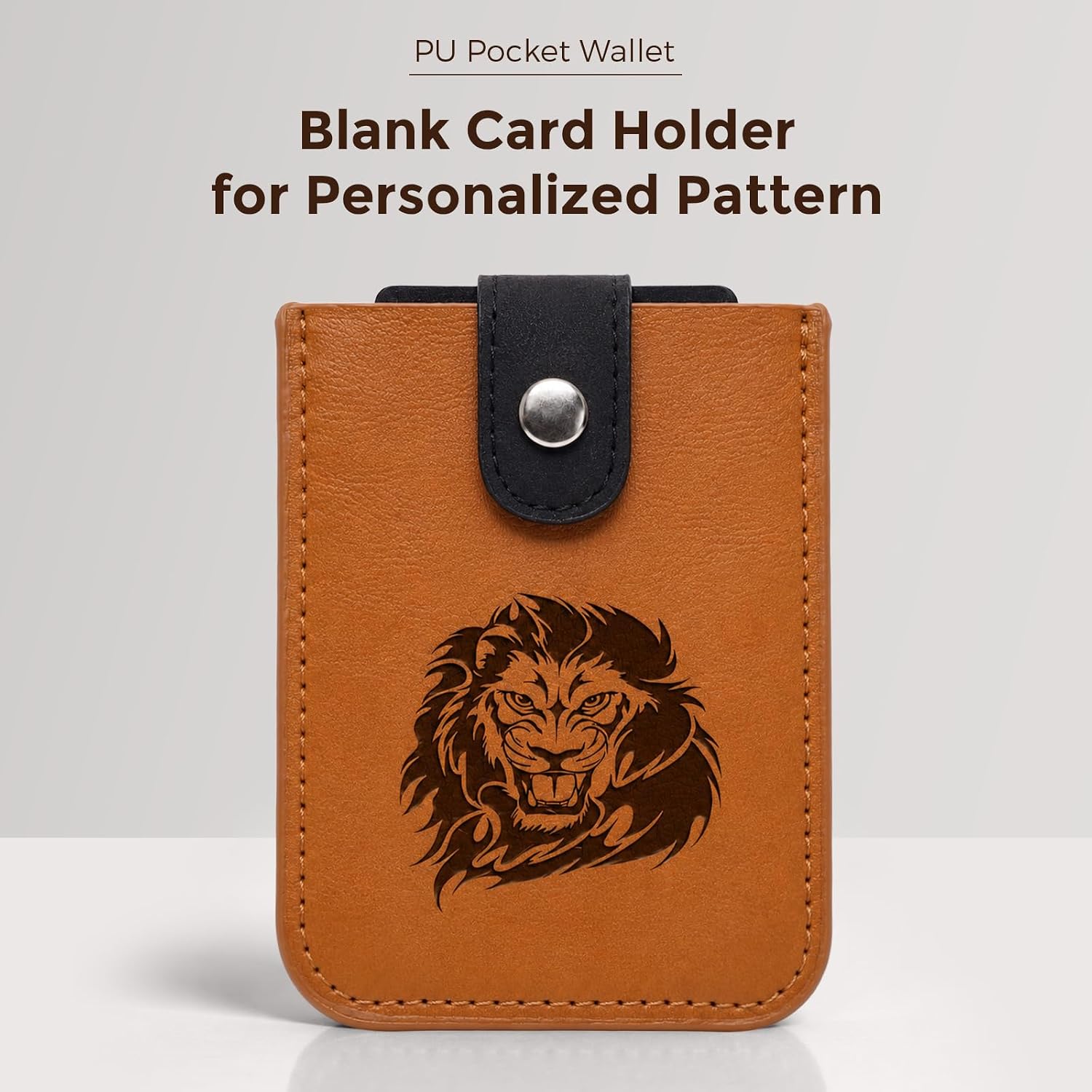 Cloudray 2 PCs Business Card Holer, ID Badge Name Card Holder, Credit Cards Wallet, Slim & Small Wallet for Women, Brown, Set of 2