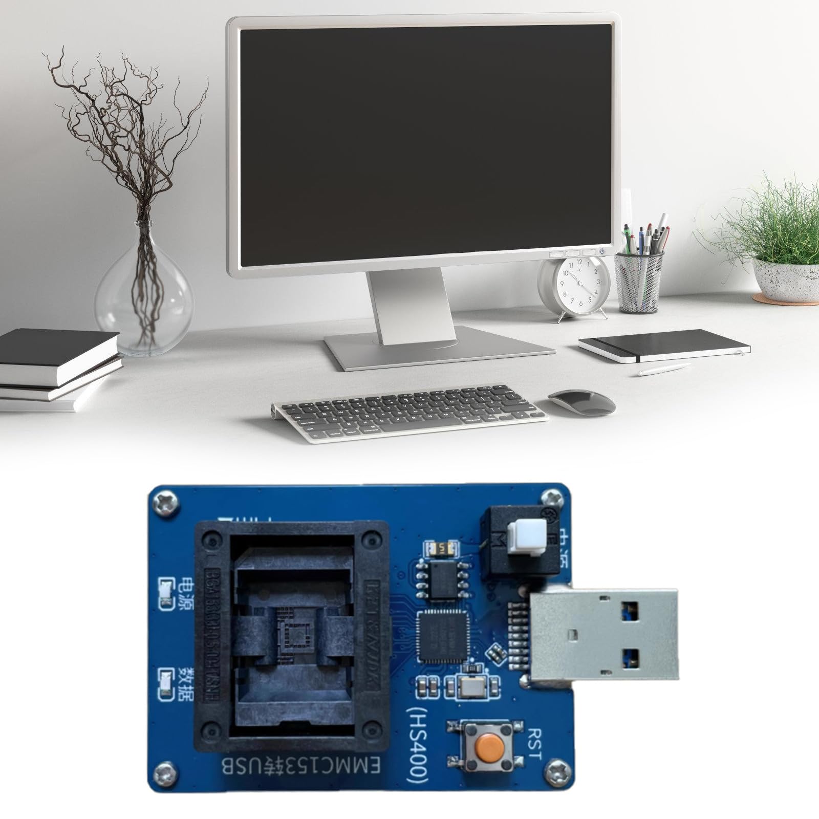 Prise de programmation USB en lecture-écriture pour test de puce PCB QBCX0219036 Prise programmateur USB pour électronique électronique intelligente