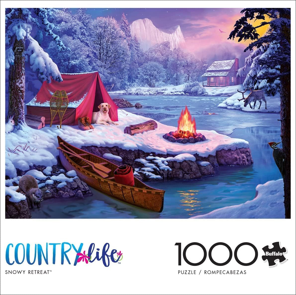 Buffalo Games – Snowy Retreat - 1000 Piece Christmas Jigsaw Puzzle - Festive Holiday Puzzles for Adults – Precision-Cut Pieces, Winter Artwork, and Hours of Relaxing Fun