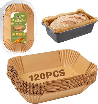 YQL Loaf Pan Liners, Nonstick Paper Liners for 9x5 Baking Pan | 150 PCS Nonstick Parchment Baking Liners for Banana Bread, Pound Cake, Loaf Pans, Oven and Air Fryer Use