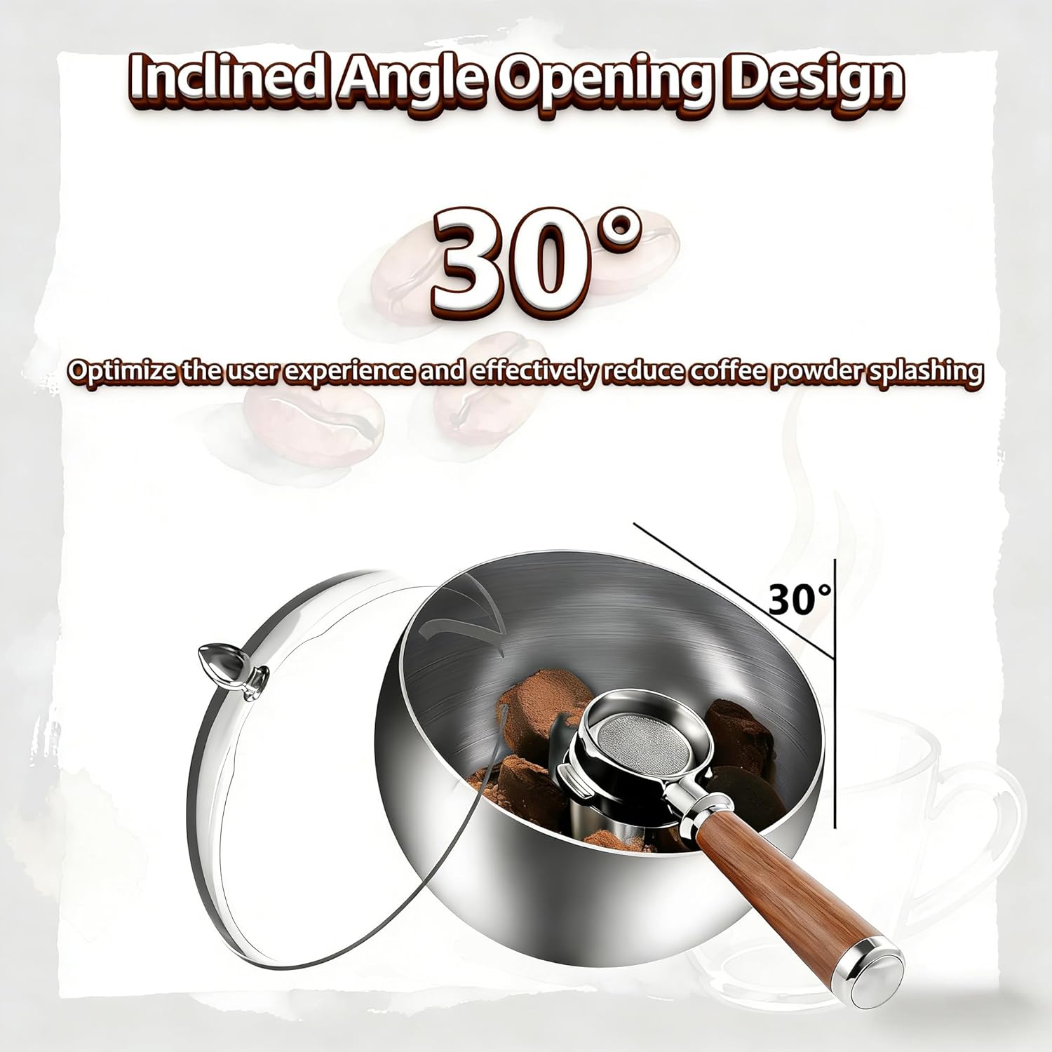 Upgraded Espresso knock box –Stainless Steel,Coffee Knock box –Magnetic Base Removable Vertical Knock Bar,Knock Box with Shock-Absorbing and Non-Slip Base,Espresso Machine Accessories (Silver)