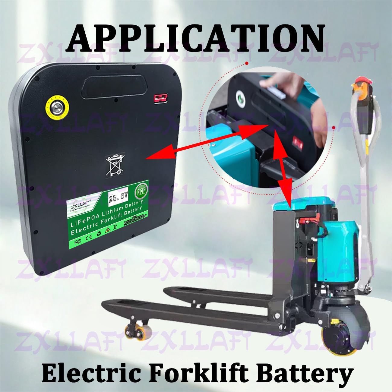 25,6 V Batteria Carrello elevatore Elettrico 48 V Batteria al Litio per transpallet Elettrico PWB15 Batterie LiFePO4 per PWB20 sollevatori telescopici PWB30