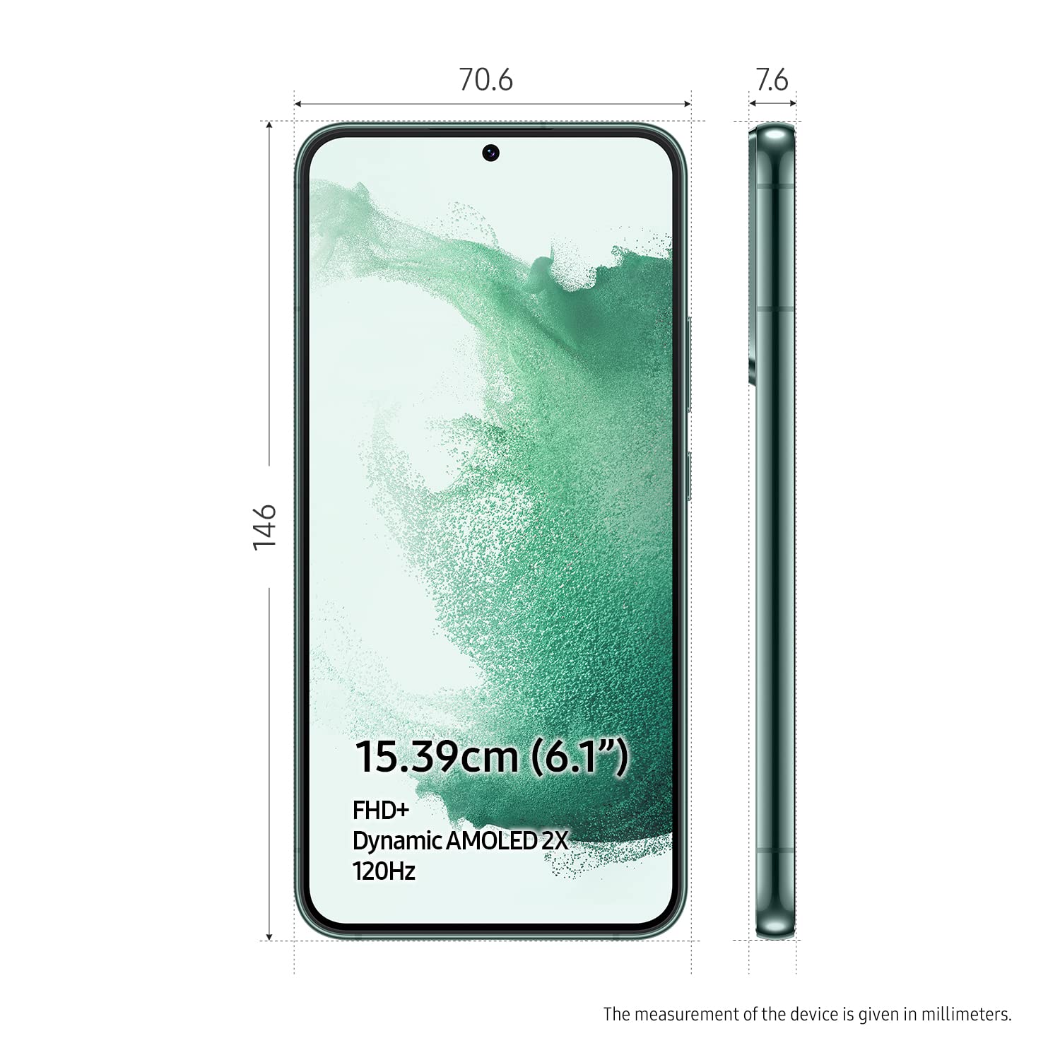 Samsung Galaxy S22 256GB 本体 Samsung Galaxy S22 5G (Green, 8GB, 256GB Storage) with No Cost EMI