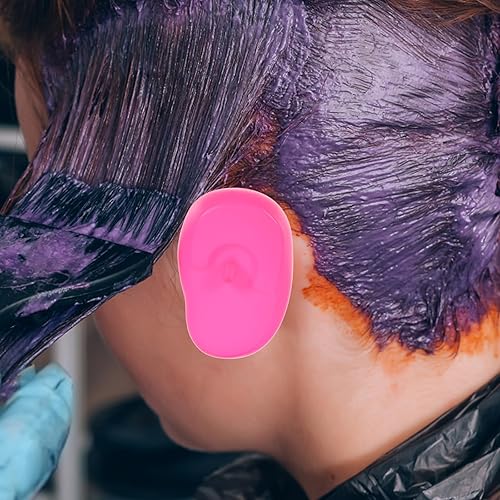 Miniatura 4 de 3 pares de protectores de silicona para los oídos para tinte y tratamiento del cabello, color negro, rosa, rojo, morado, salón y uso doméstico