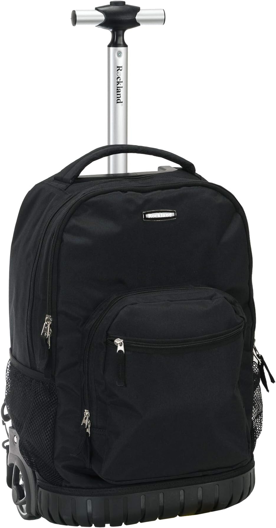 Single Handle Laptop Rolling Backpack, 19", Black