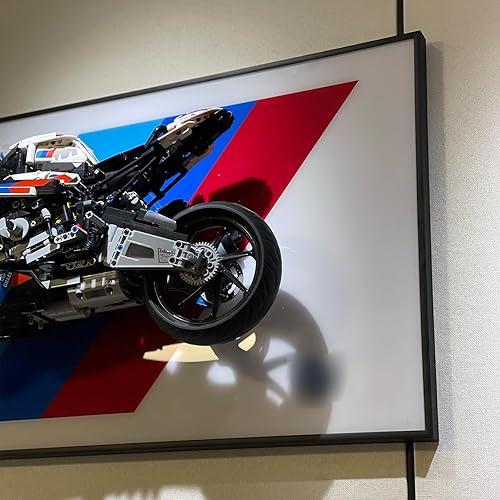 Miniatura 6 de iLuane Tablero de pantalla para Lego Technic BMW 42130, kit de modelo de motocicleta, coleccionables para adultos, montaje en pared, decoración del