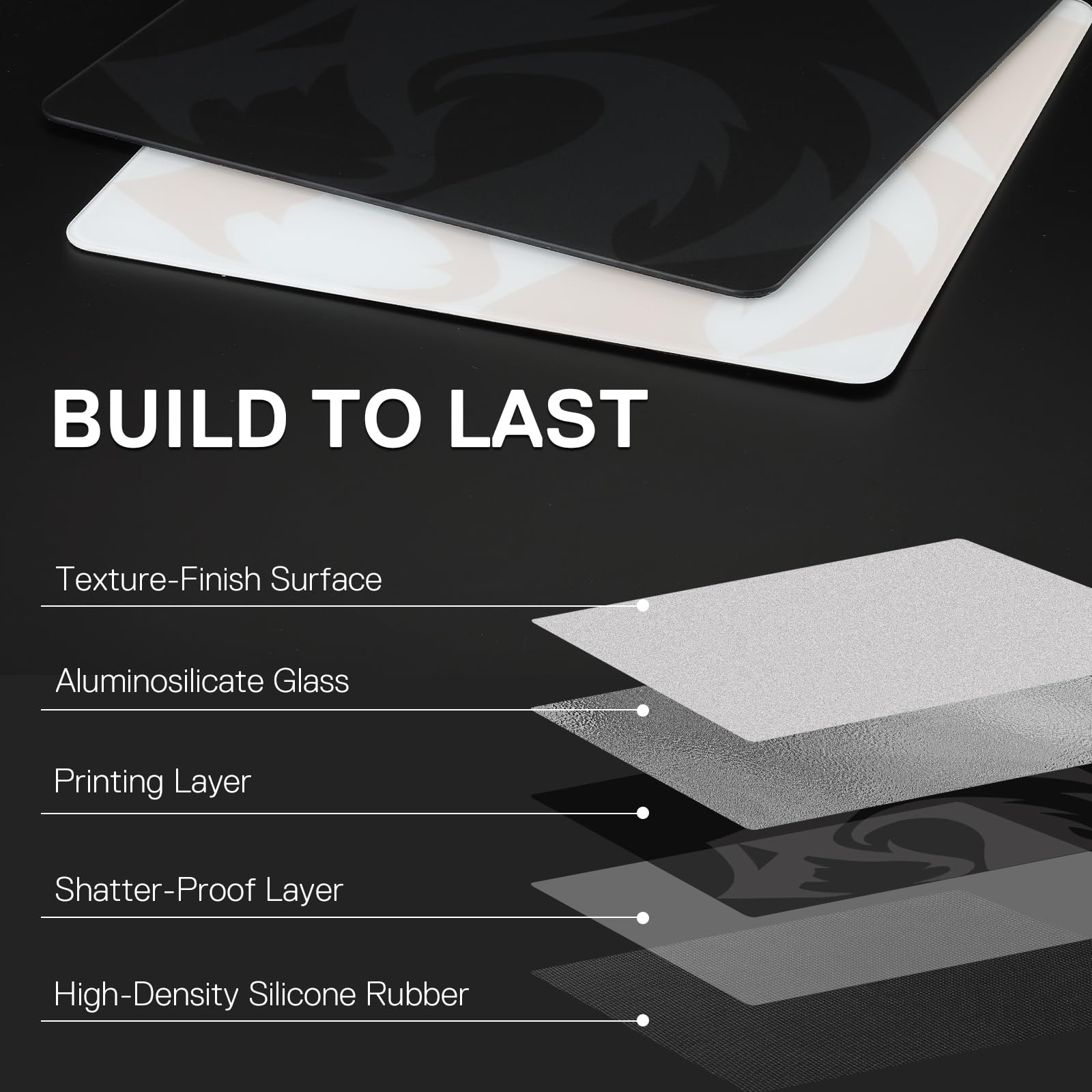 Redragon PG1M Alfombrilla Ratón Cristal 11.8" x 11.8" | Superficie precisión ultra lisa, base antideslizante, fácil limpieza, alfombrilla gaming resistente