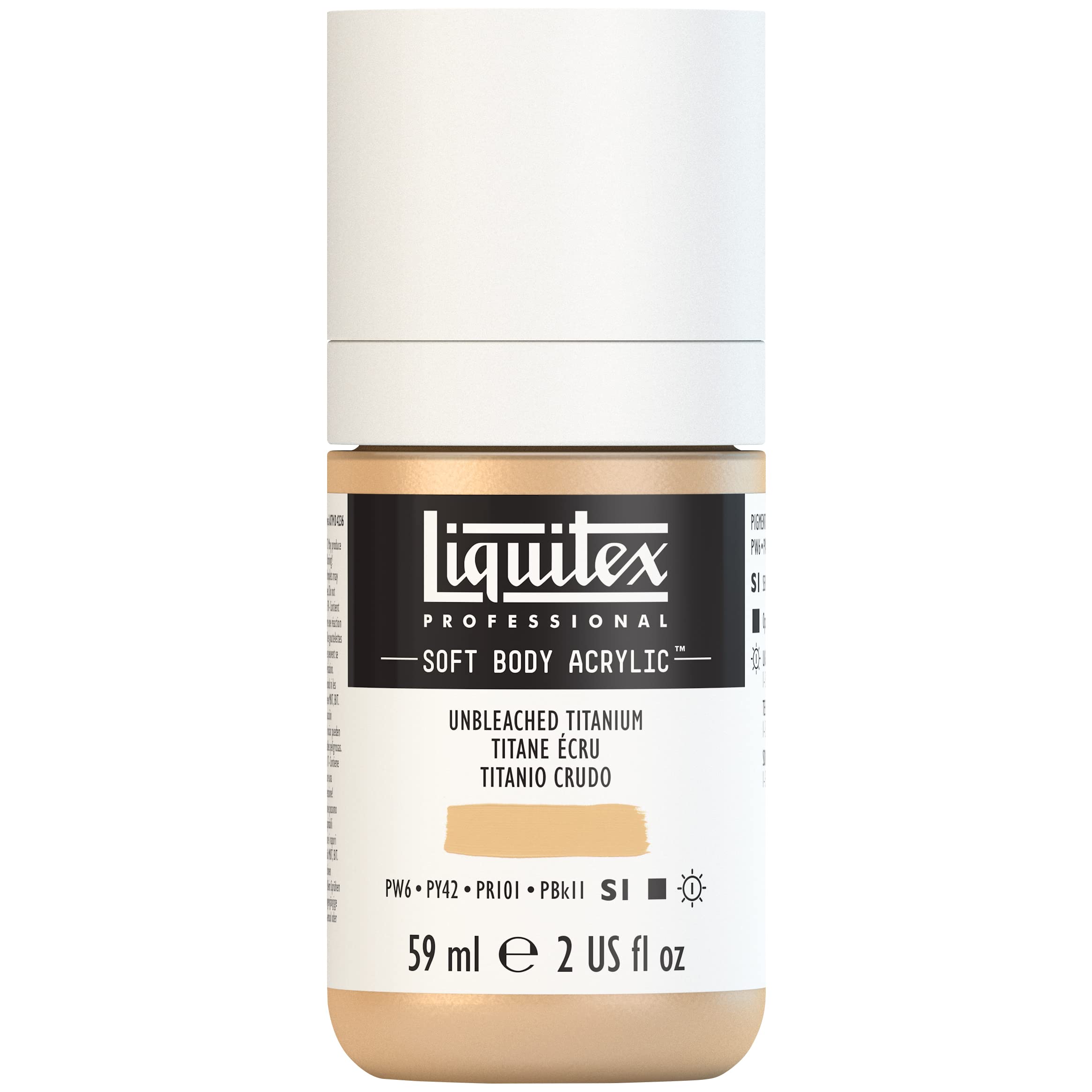 Liquitex 1959434 Professional Acrylic Paint Soft Body - Artist Paint in Creamy Opaque Consistency, High Pigmentation, Lightfast and Ageing Resistant, 59 ml Bottle - Unbleached Titanium
