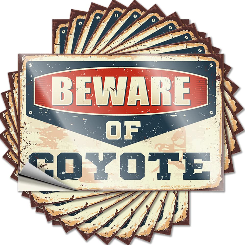 Spring Porch Decor Tattoos Bumper | Beware of Coyote Coastal Thankful Sticker Pack(12X18CM)