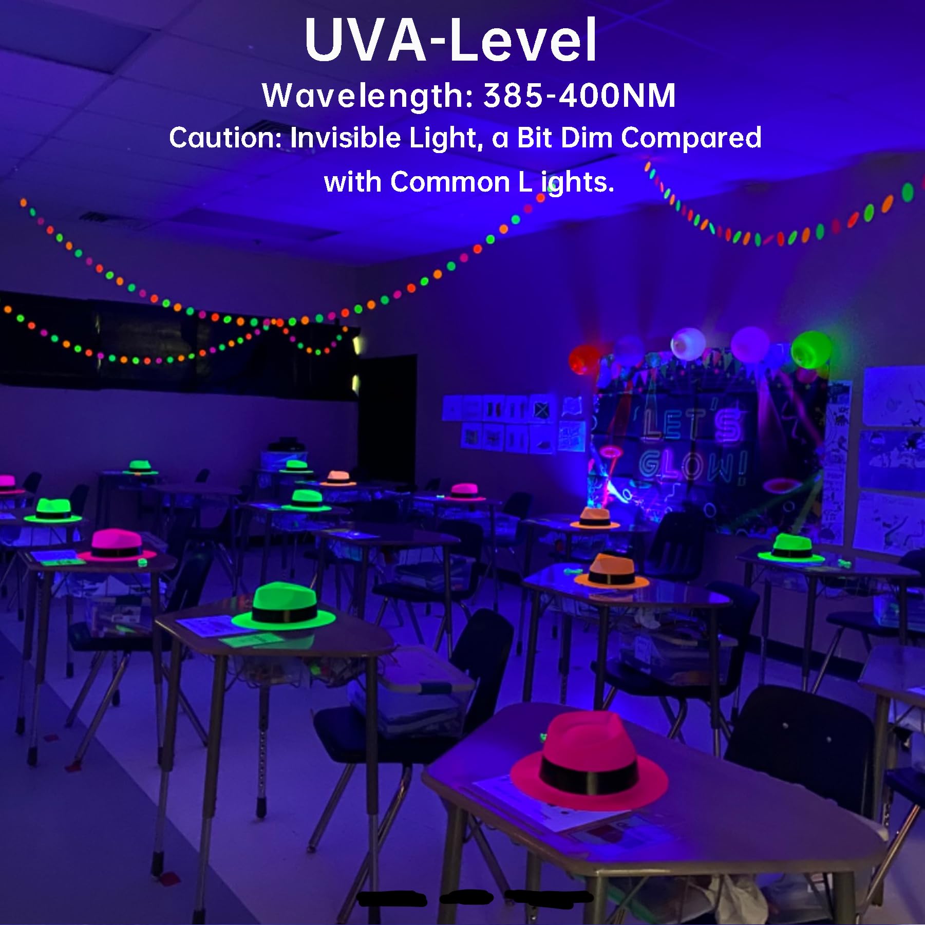 2 Piezas Luz Negra Ultravioleta 100W, Luces Negras UV, Impermeable IP66 Foco LED UV,385-400NM Black Light para Blacklight Party,Discoteca,Halloween,Fiesta,Pintura Corporal