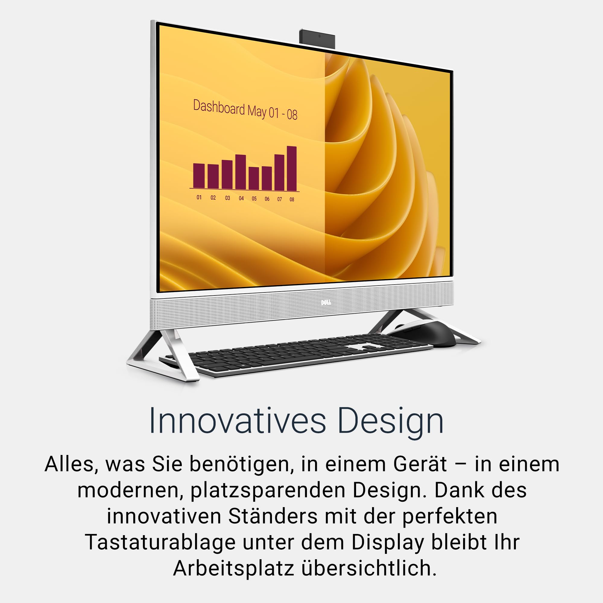 Dell 27 All-in-One Desktop EC27250 – 27" FHD Display, Intel Core 7 Series 1 Prozessor, Intel Grafik, 16 GB RAM, 1 TB SSD, Windows 11 Home, QWERTZ Dell Pro Wireless Tastatur & Maus – Silber