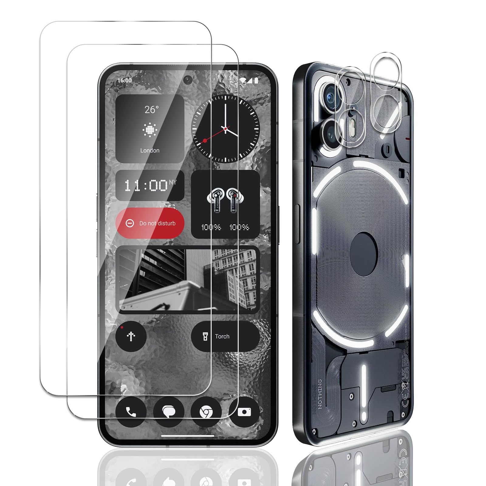 Amazon.co.jp: 【2+2枚セット】 Nothing Phone 2 ガラスフィルム 2枚 + 