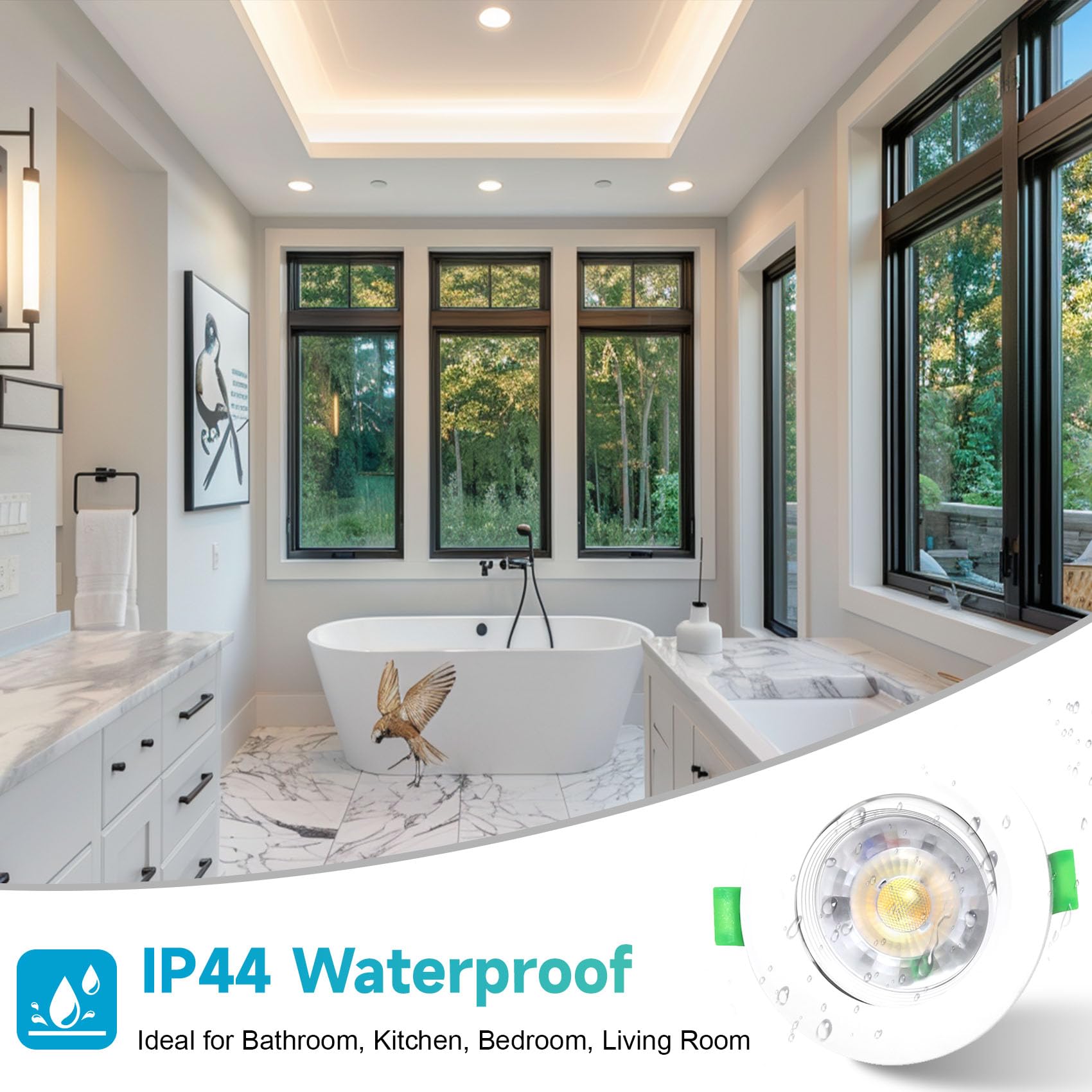 LED Downlights Dimmable 7W Ultra Slim, 30° Swivel LED Recessed Ceiling Lights - Image 4
