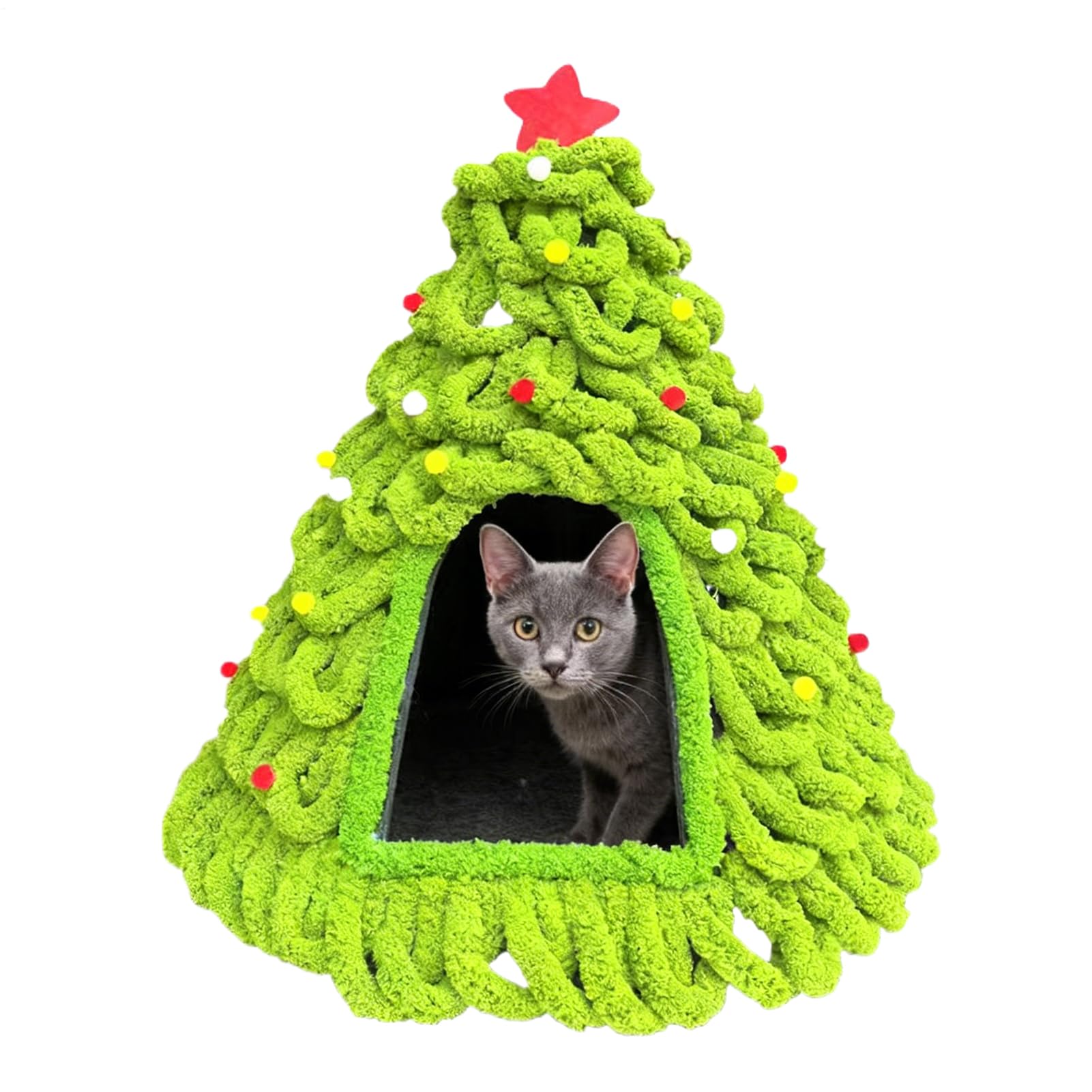Weihnachts Katzenbett Design Gestricktes Weiches Nest
