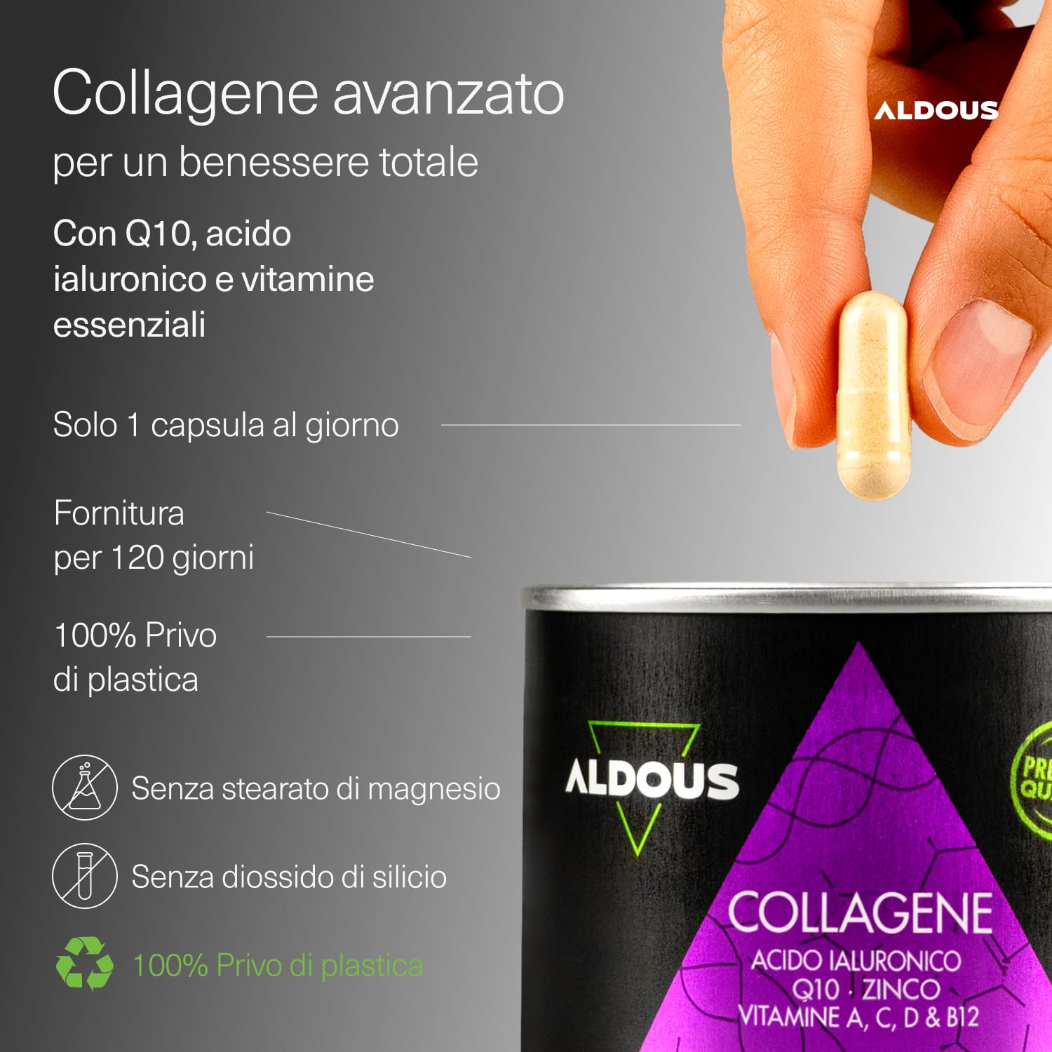 Curcuma con Zenzero, Pepe Nero e Probiotici + Collagene Idrolizzato Puro - Formula avanzata - Antinfiammatorio e cura della pelle - Collagene per articolazioni forti - Aldous
